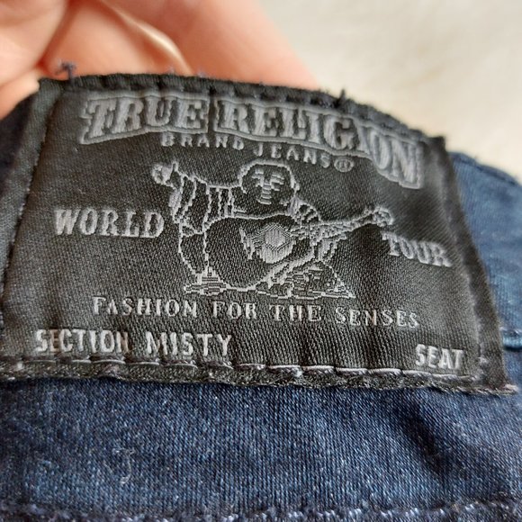 True Religion Women's Dark Wash Low-Rise Misty Flat Pockets Skinny Jeans Siz 27 - Picture 11 of 11